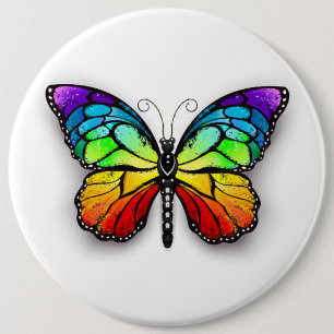 Monarch van regenboogvlinders ronde button 6,0 cm