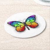 Monarch van regenboogvlinders ronde kartonnen onderzetter (Gebogen)