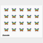 Monarch van regenboogvlinders ronde sticker (Vel)