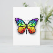 Monarch van regenboogvlinders RSVP kaartje (Staand voorkant)