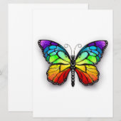 Monarch van regenboogvlinders save the date (Voorkant / Achterkant)