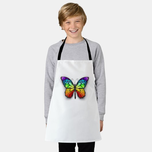 Monarch van regenboogvlinders schort (Gedragen)