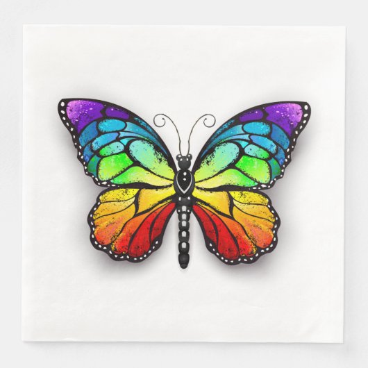 Monarch van regenboogvlinders servet (Voorkant)