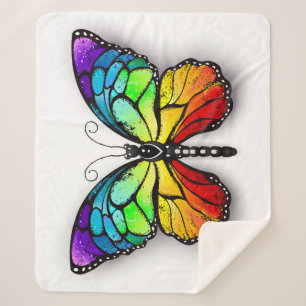 Monarch van regenboogvlinders sherpa deken