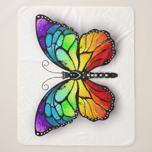 Monarch van regenboogvlinders sherpa deken (Voorkant)