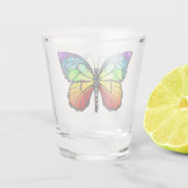Monarch van regenboogvlinders shot glas (Achterkant)