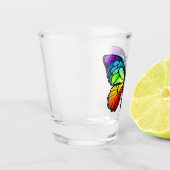 Monarch van regenboogvlinders shot glas (Links)