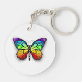 Monarch van regenboogvlinders sleutelhanger (Achterkant)