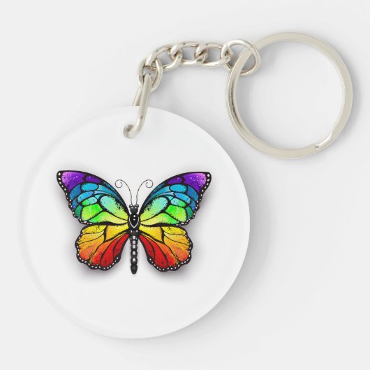 Monarch van regenboogvlinders sleutelhanger (Achterkant)