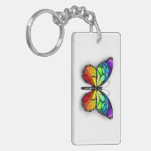 Monarch van regenboogvlinders sleutelhanger (Voorkant Links)