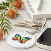 Monarch van regenboogvlinders sleutelhanger (Voorkant Rechts)