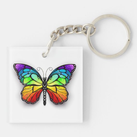 Monarch van regenboogvlinders sleutelhanger (Achterkant)
