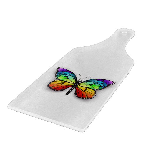 Monarch van regenboogvlinders snijplank (Hoek)