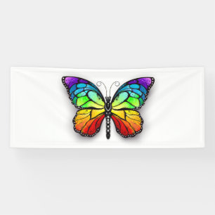 Monarch van regenboogvlinders spandoek