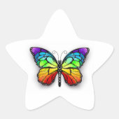 Monarch van regenboogvlinders ster sticker (Voorkant)