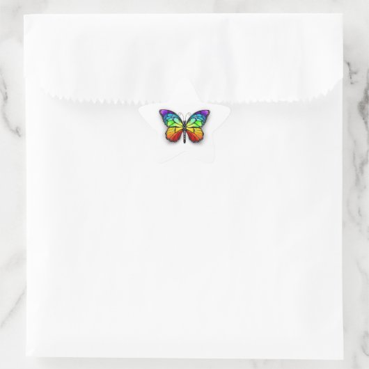 Monarch van regenboogvlinders ster sticker (Tas)