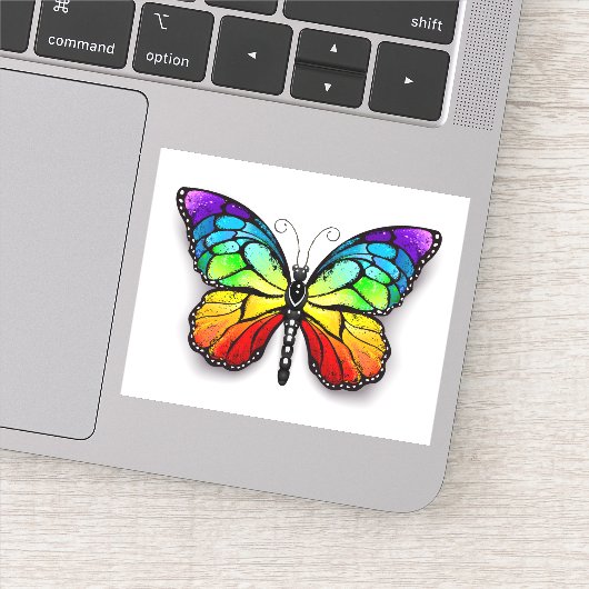 Monarch van regenboogvlinders sticker (Detail)