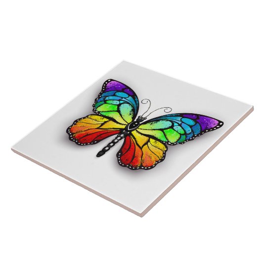 Monarch van regenboogvlinders tegeltje (Zijkant)