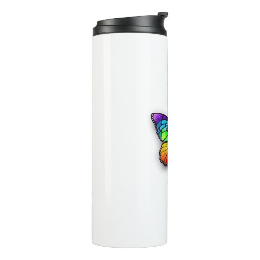 Monarch van regenboogvlinders thermosbeker (Gedraaid links)