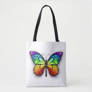 Monarch van regenboogvlinders tote bag