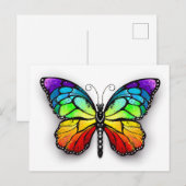 Monarch van regenboogvlinders uitnodiging briefkaart (Voorkant / Achterkant)