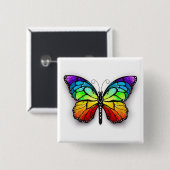 Monarch van regenboogvlinders vierkante button 5,1 cm (Voorkant /achterkant)