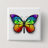 Monarch van regenboogvlinders vierkante button 5,1 cm (Voorkant)