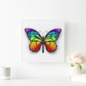 Monarch van regenboogvlinders vierkante klok (Huis)