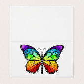 Monarch van regenboogvlinders visitekaartje (Buitenkant ongevouwen)