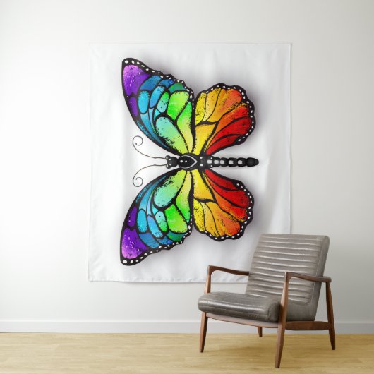 Monarch van regenboogvlinders wandkleed (In situ)