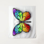 Monarch van regenboogvlinders wandkleed (Voorkant)