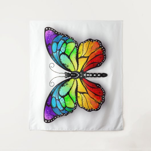 Monarch van regenboogvlinders wandkleed (Voorkant)