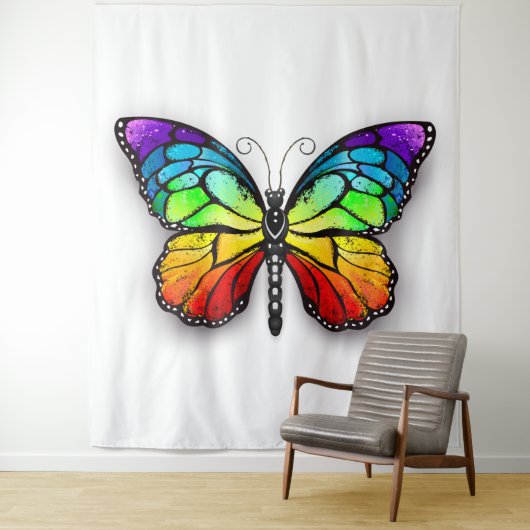 Monarch van regenboogvlinders wandkleed (In situ)