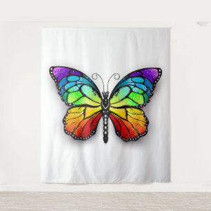Monarch van regenboogvlinders wandkleed