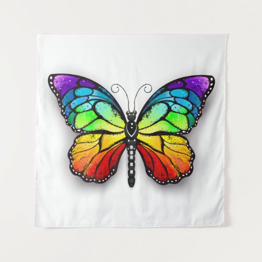 Monarch van regenboogvlinders wandkleed (Voorkant)