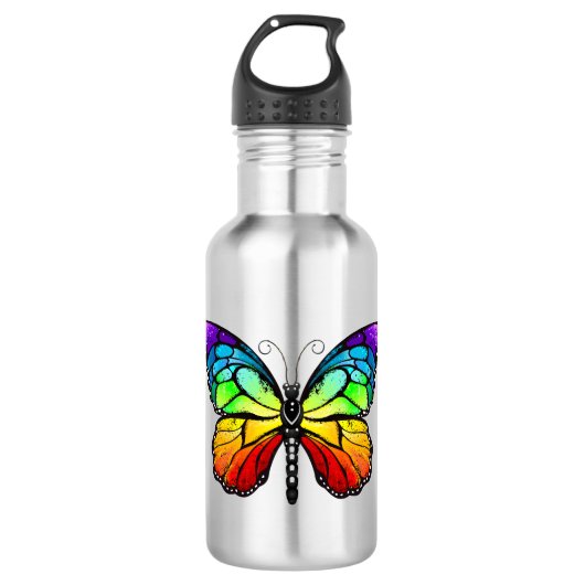 Monarch van regenboogvlinders waterfles  (Voorkant)