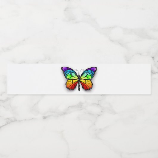 Monarch van regenboogvlinders waterfles etiket (Enkel label)