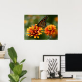 Monarch van Zinnia elegans "Zowie"-Poster Poster (Thuiskantoor)