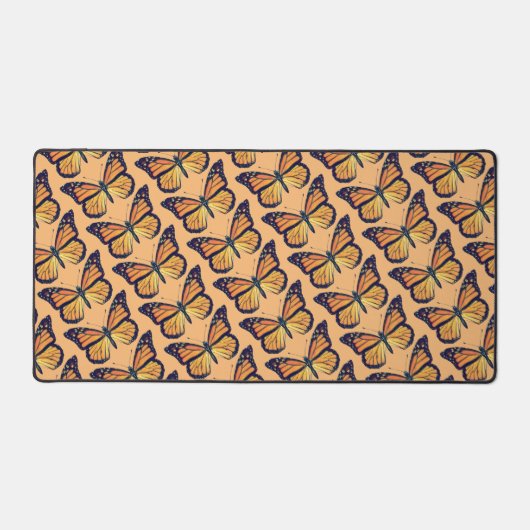 Monarch Vlinder Art Patroon Desk Mat Pad (Voorkant)