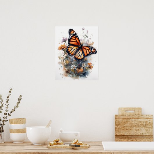 Monarch Vlinder Art Print Poster (Keuken)