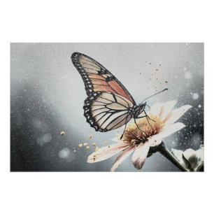 *~* Monarch Vlinder Artsy Creatieve Bloem AP52 Perfect Poster