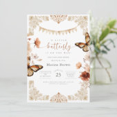 Monarch Vlinder Baby Shower Kaart (Staand voorkant)