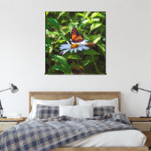 Monarch Vlinder Backlit op Daisy Flower Canvas Afdruk (Insitu (Slaapkamer))