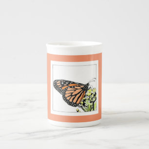 monarch vlinder beenderporselein mok