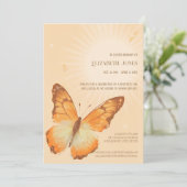 Monarch Vlinder Begrafenis Viering van het Leven Kaart (Staand voorkant)