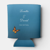 Monarch vlinder blauw ombre blikjeskoeler (Achterkant)