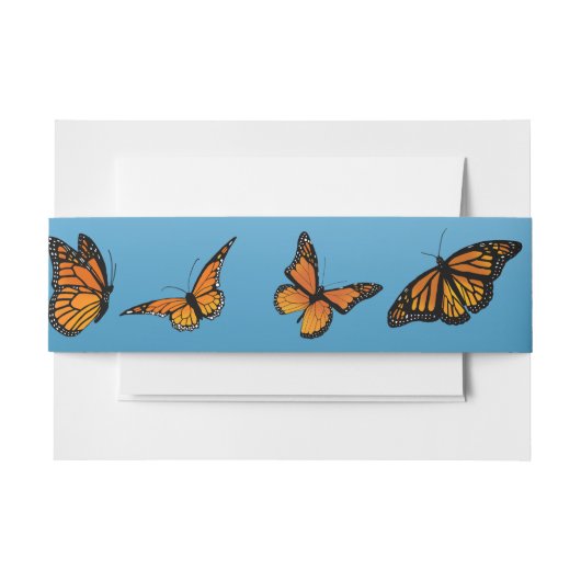 Monarch vlinder blauw ombre uitnodigingen wikkel (Voorkant Voorbeeld)