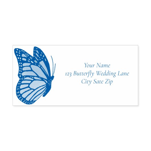 Monarch vlinder blauw ombre  zelfinktende stempel (Design)