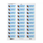 Monarch Vlinder Blauwe Hemel Adresetiketten Etiket (Full Sheet)