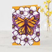 Monarch Vlinder Bloem Kaart (Gele Bloem)